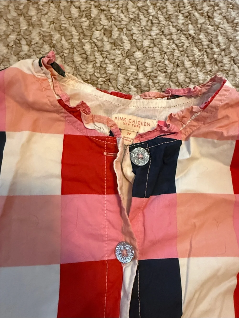 Pink Chicken Plaid Dress
